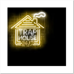 Trap House - Neon Yellow text Posters and Art